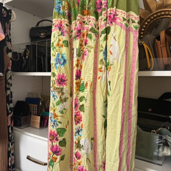 Rose + Olive Resort Floral Maxi Skirt - Size L - Picture 2 of 7